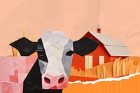 Farm cow, agriculture paper craft illustration