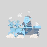Santa sleigh, Christmas holiday illustration