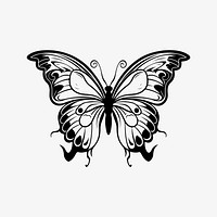 Butterfly flat old school illustration vector. AI generated Image by rawpixel.