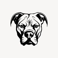 Pitbull flat old school illustration. AI generated Image by rawpixel.
