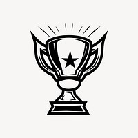 Trophy flat old school illustration vector. AI generated Image by rawpixel.