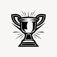 Trophy flat old school illustration vector. AI generated Image by rawpixel.