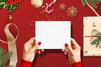 Christmas greeting card, festive photo