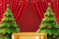 Christmas display podium product backdrop