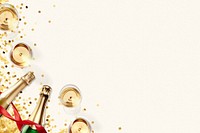 New Year celebration background, champagne border