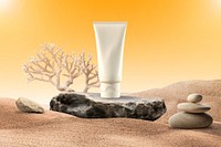 Skincare tube, beauty product remix