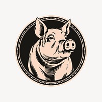 Pig animal mammal logo. AI generated Image by rawpixel.