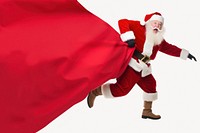 Santa Claus pulling red screen