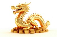 Golden coins dragon dinosaur representation. AI generated Image by rawpixel.