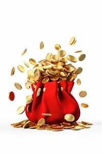 Money bag gold coin red. AI generated Image by rawpixel.