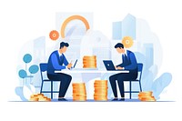 Accountants working hard computer adult coin. AI generated Image by rawpixel.