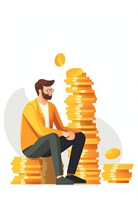A person working sitting adult coin. AI generated Image by rawpixel.