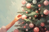Christmas tree adult hand anticipation. AI generated Image by rawpixel.