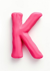 K letters plasticine petal pink white background. AI generated Image by rawpixel.