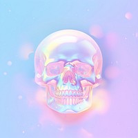 Human skull purple glowing science. AI generated Image by rawpixel.