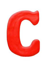 Lowercase c letters plasticine petal text red. AI generated Image by rawpixel.