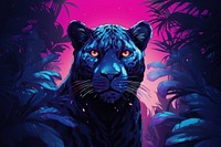 Jungle illustration wildlife leopard animal. AI generated Image by rawpixel.