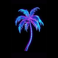 Neon palm tree nature purple night. AI generated Image by rawpixel.