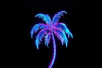 Neon palm tree purple plant illuminated. AI generated Image by rawpixel.