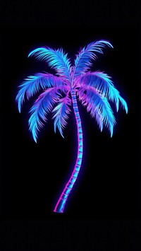 Neon palm tree light neon outdoors. AI generated Image by rawpixel.
