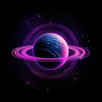 Neon Saturn astronomy universe planet. AI generated Image by rawpixel.