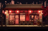 Restaurant building light night. AI generated Image by rawpixel.