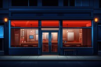 Restaurant window night building. AI generated Image by rawpixel.