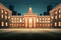 City hall building architecture night urban. AI generated Image by rawpixel.