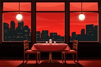 Red dining architecture restaurant furniture. AI generated Image by rawpixel.