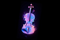 Pastel violin illuminated performance creativity. AI generated Image by rawpixel.