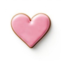 Pink heart cookie dessert food white background. AI generated Image by rawpixel.