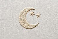 Embroidery pattern moon calligraphy. AI generated Image by rawpixel.