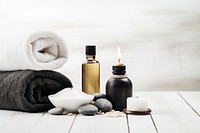 Spa bottle relaxation container. AI generated Image by rawpixel.