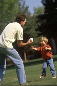 Father teaching son baseball outdoors father. AI generated Image by rawpixel.