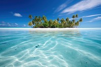 Exotic island landscape ocean sea sky. AI generated Image by rawpixel.