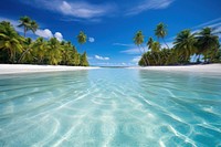Exotic island landscape beach ocean sea. AI generated Image by rawpixel.