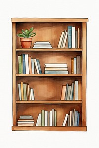Bookcase bookshelf furniture wood. AI generated Image by rawpixel.