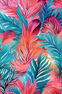 Tropical pattern red art. AI generated Image by rawpixel.