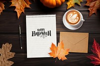 Happy Halloween autumn notebook photo