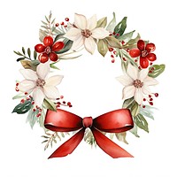 Christmas wreath flower plant bow. AI generated Image by rawpixel.