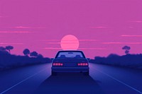 A riding car vehicle purple road. AI generated Image by rawpixel.