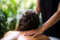 Back massage adult woman relaxation. AI generated Image by rawpixel.