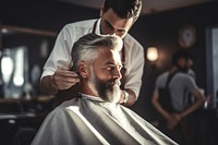 Man getting hair cut barbershop adult hairdresser. AI generated Image by rawpixel.