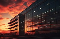 Office building architecture outdoors sunset. AI generated Image by rawpixel.