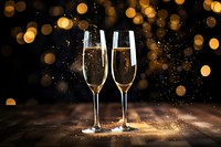 Champagne glasses celebration drink night. AI generated Image by rawpixel.