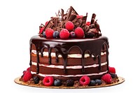 Chocolate cake raspberry birthday dessert. AI generated Image by rawpixel.