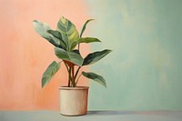 Beautiful houseplant painting leaf flowerpot. AI generated Image by rawpixel.