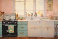 A kitchen appliance furniture painting. AI generated Image by rawpixel.