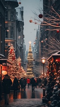 Chirstmas town christmas winter adult. AI generated Image by rawpixel.