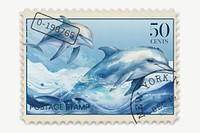 Postage stamp mockup, stationery psd